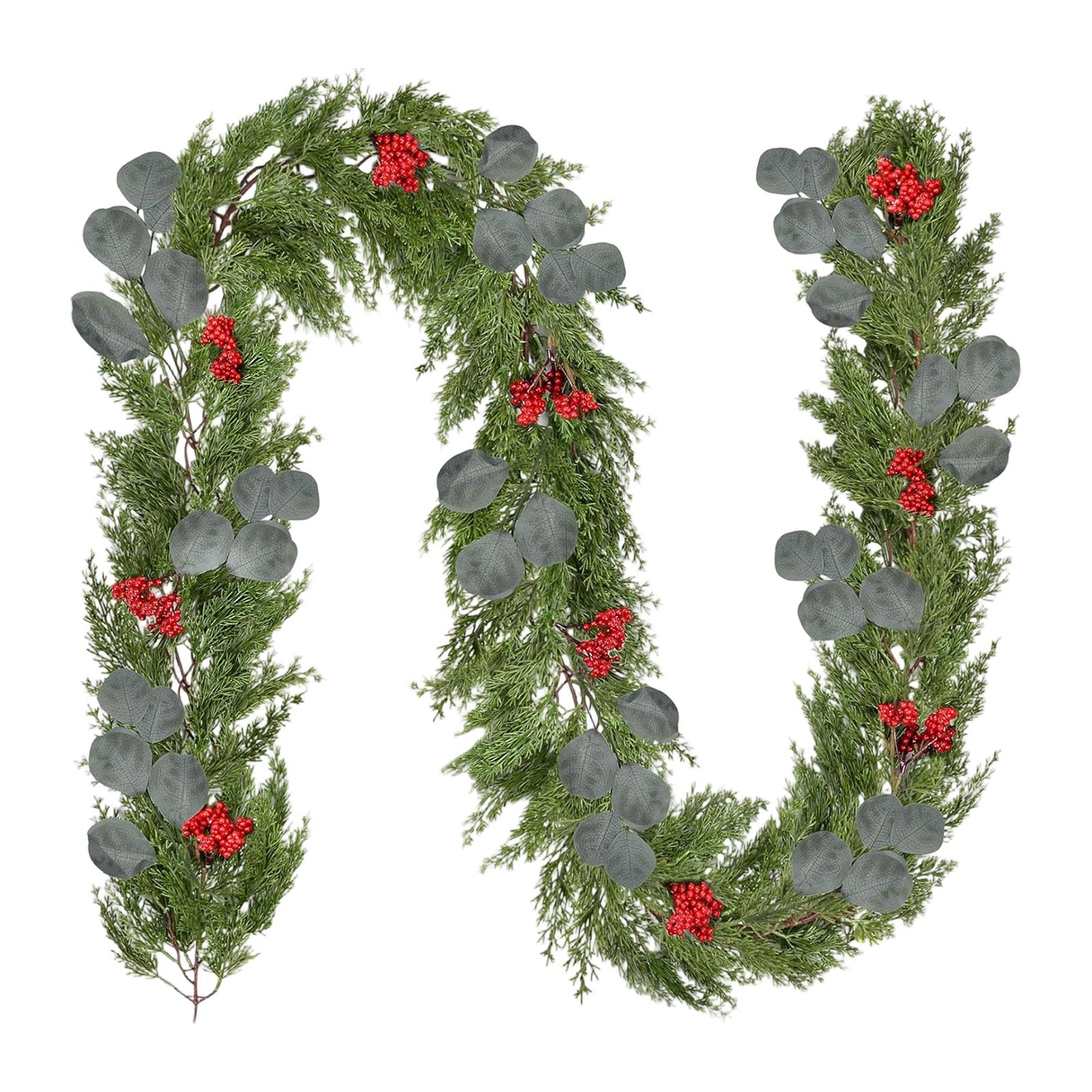 

2M Рождественская Имитация Игольчатая Трость Украшение Камин Рождественские Украшения Венок Подвеска на Рождественскую Елку One Size