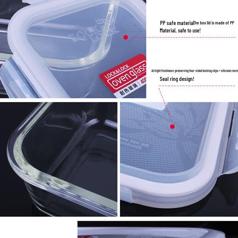 LocknLock Heat-Resistant Glass Food Storage Container 3-Piece Set