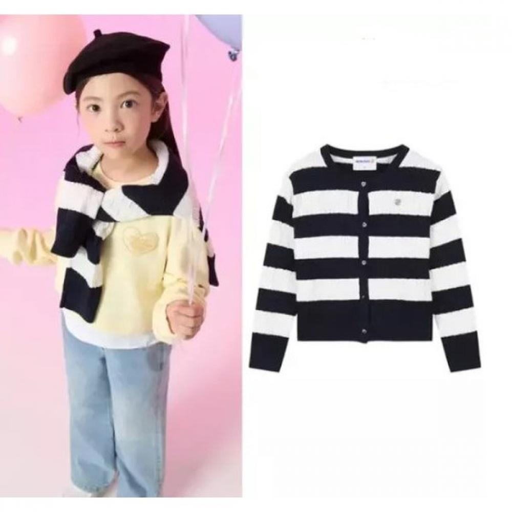 

Nepa Kids Stripe Cable Cardigan Km24002 NAVY(M01)/00L