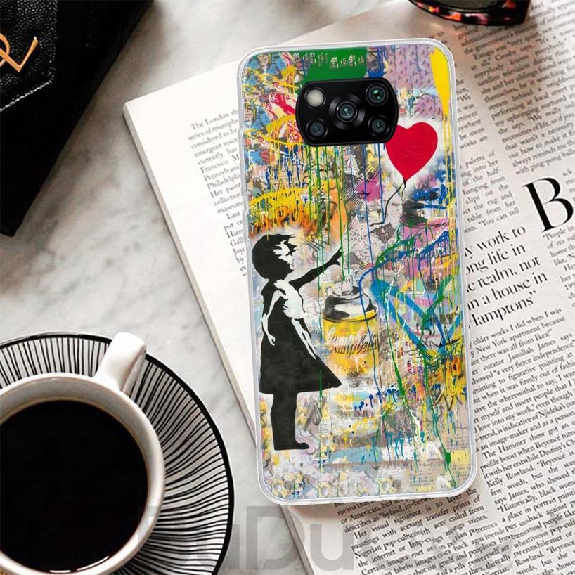 Banksy Graffiti Art Cover For Xiaomi Poco X6 X7 X5 Pro X4 Gt X3 Nfc F6 Phone Case F5 F4 F3 F2 F1 M5S M4 M3 Print Shell Housing X