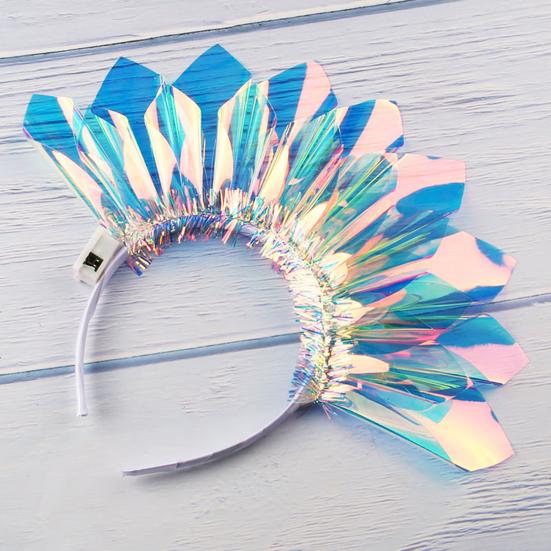 LED Glowing Headband with 3 Flash Modes Luminous Film Material Lighted Festival Headwear Parties Festivals Birthdays Decor