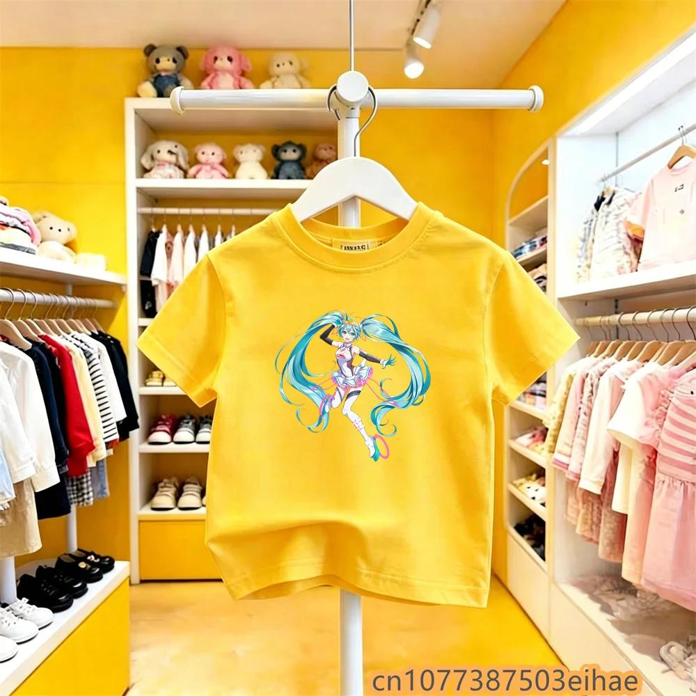 Hatsune Miku Anime Future Peripheral Collaboration Pure Cotton COS Anime Cartoon Printed Boys and Girls New Casual Tshirt