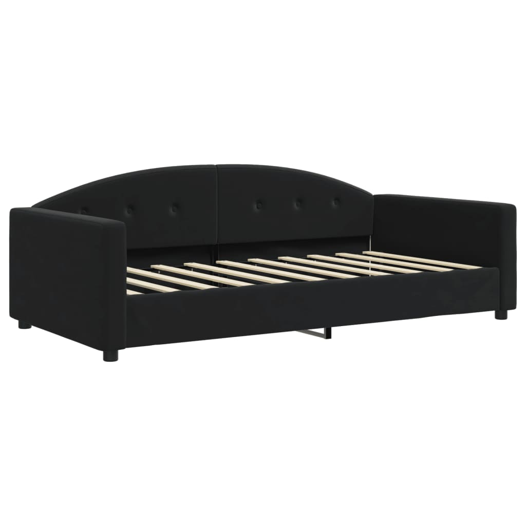 Extendable Daybed with Mattresses Black 90x190 cm Velvet