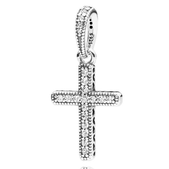 

Блестящие Сверкающие Бесконечные Сердца Крест Мать Сын Любовь Кулон Бусины Стерлингового Серебра 925 Подвески Подходит Модный Браслет Ювелирные Изделия