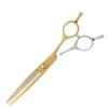 DEEDS GDZ630CT Thinning Gold Titanium X Thinning Scissors with Blades Approximately Thinning Professional Hairdressing Case Included [PF] Scissors,
