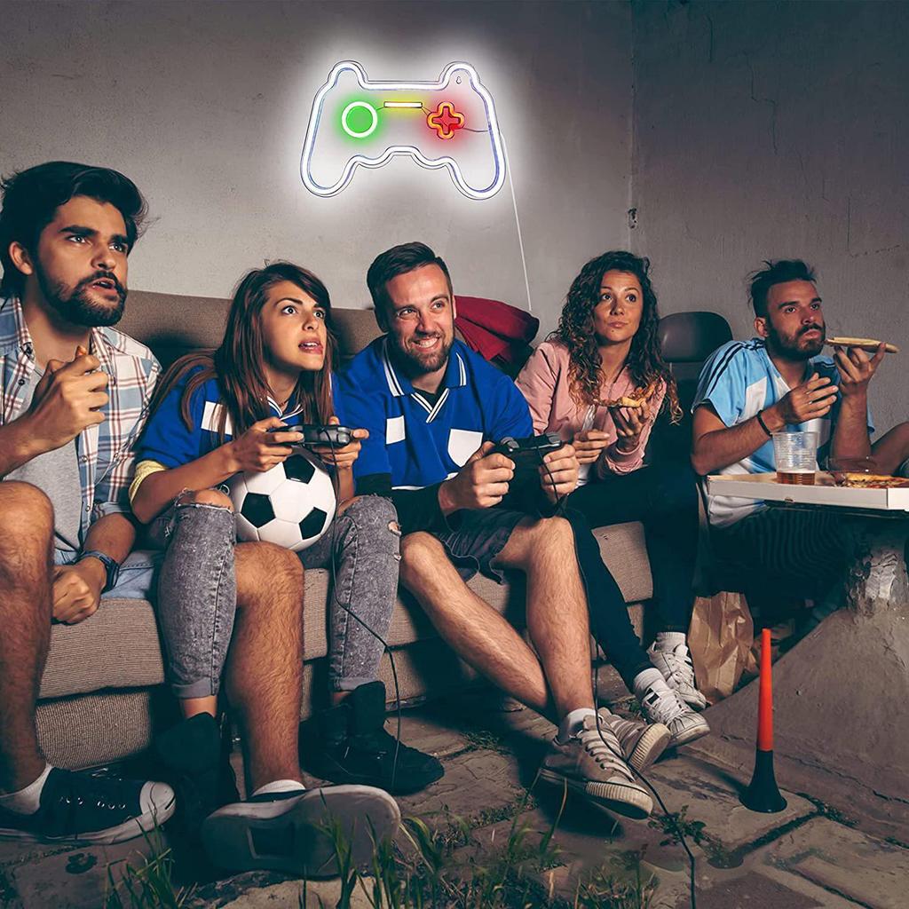 Geschlechtsneutrales Neon-Gamecontroller-Licht für Innendekoration
