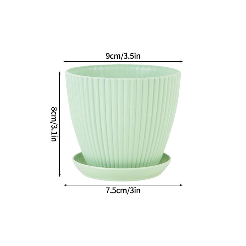 Plastic Flowerpot Indoor Outdoor Planter Flower Pots for Plants with Tray Home Decoration Potted Plant Holder Gardening Supplies