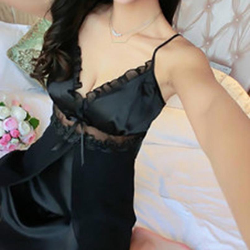 Women Summer Sling Pajamas Sex Appeal Lingerie Simulation Silk Temptation Vest Nightdress