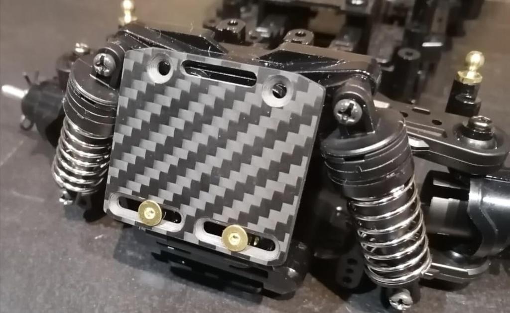 Metal Garage Japan Original Carbon Fiber Rear Amplifier Plate for YD-2, RDX, RD2, TT-02, MB-01, and BT-01 (MGH34)