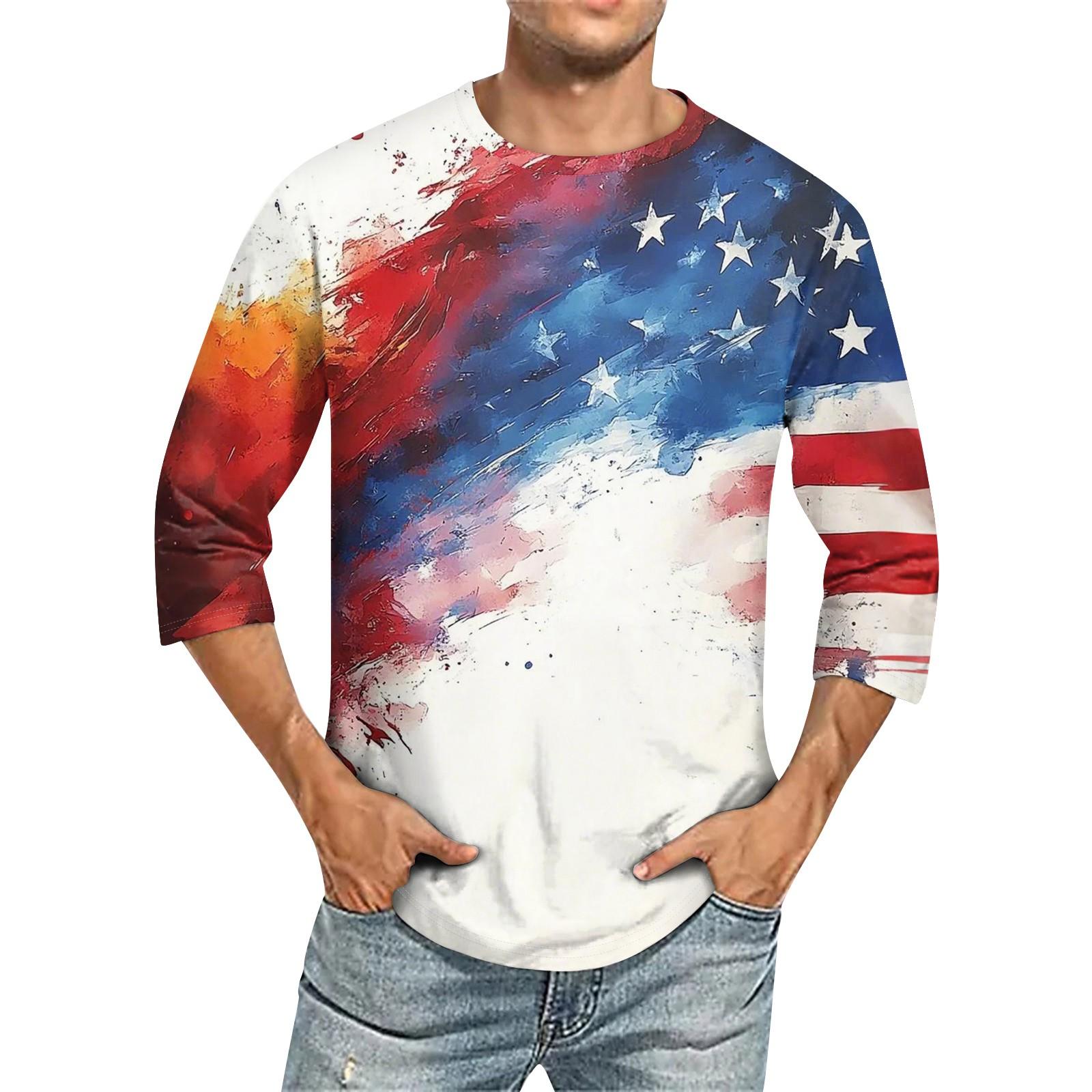 

Мужская однотонная футболка с круглым вырезом и рукавами три четверти XXXL белый