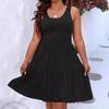 Spring and Summer Large Size Loose A-line Dress Women's Clothing Casual Commuter Sundress Solid Color Fashion Elegant Sleeveless Party Cake Dress