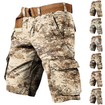 Men's Independence Day Printed Multi Pocket Workwear Shorts