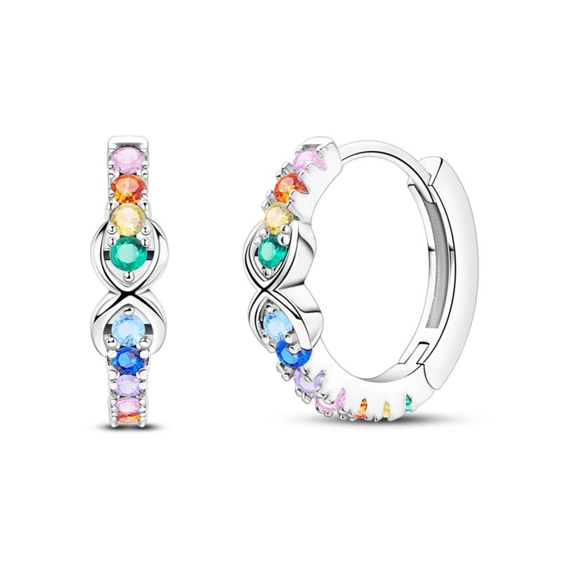 Original 925 Silver Hoop Earring Zirconia Irregularity Stud Earring For Women Engagement Birthday Jewelry Gift