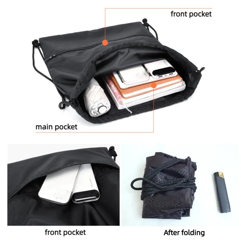 Leichter Rucksack mit Kordelzug für Damen und Herren, Sport-Fitness-Rucksack, Basketballtasche, Reißverschlusstasche