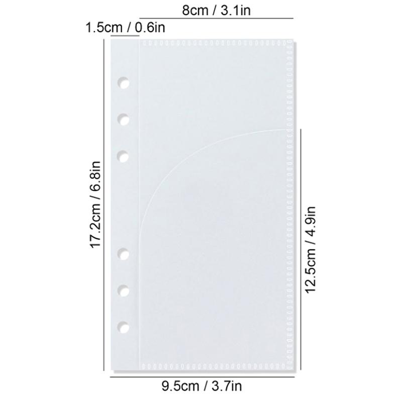 A6 Ringbuch Notizbuch Zubehör Herausnehmbares Notizbuch Buchkern 6-Loch Bargeldbudget PP-Tasche Büro Schreibwaren
