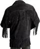 Jacket Motorcycle Biker Handmade New Black Men's Fringed Suede Leather Coat Retro