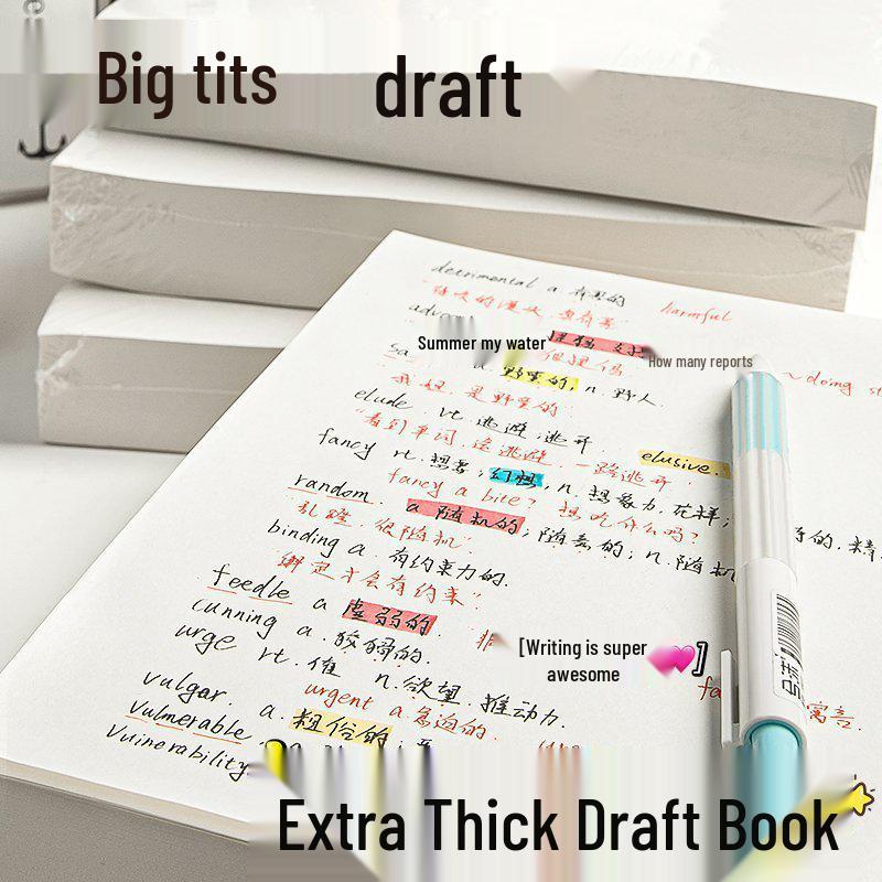 Thick Blank Tearable Draft Notebook for High School Students