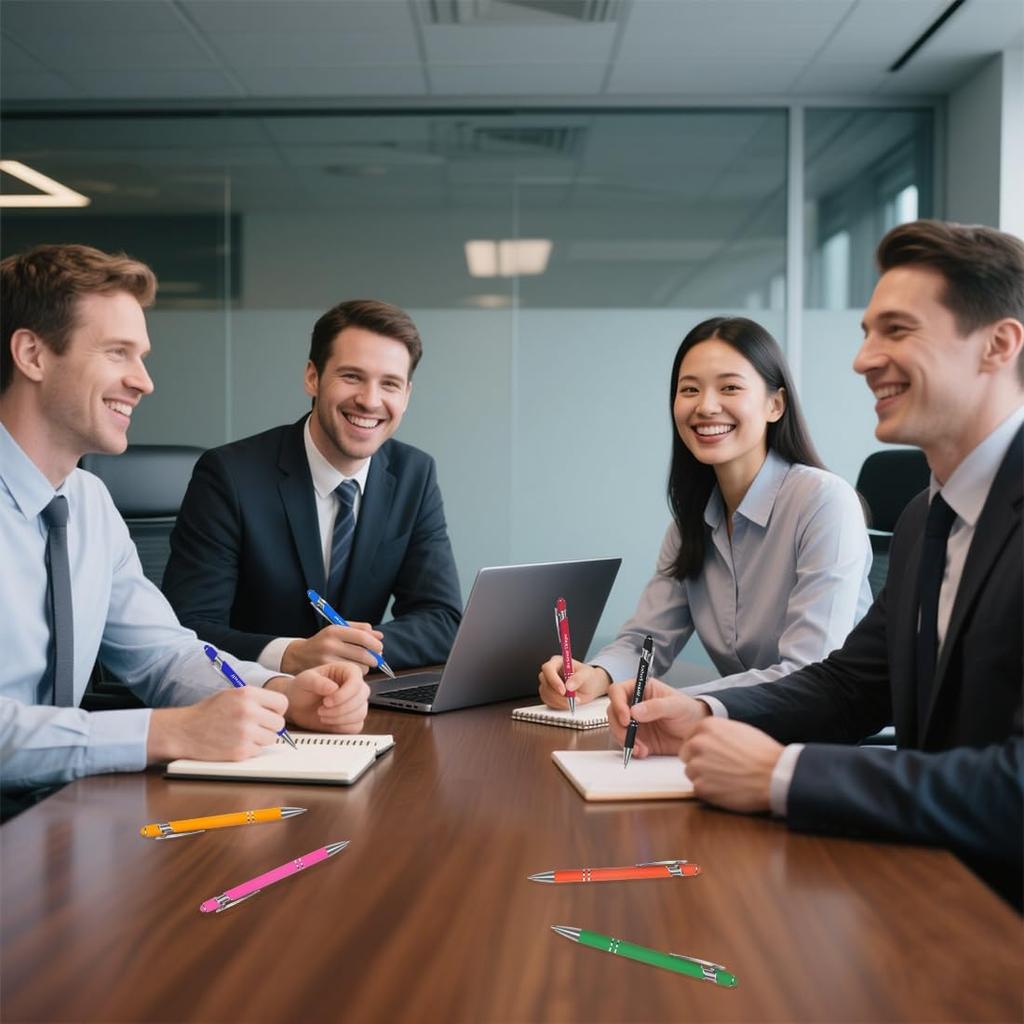 ELANE 8 Pcs Personalized Ball Point Pens with Stylus Tips Ballpoint Smooth Writing Pens,1.0 Mm 2-in-1 Stylus Pens for Touch Screens Pirational Gifts