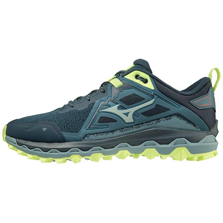 Mizuno Mujin 8 Comfortable Trail Low-Top Running Shoes Men Sneaker Blue Green J1GJ217027