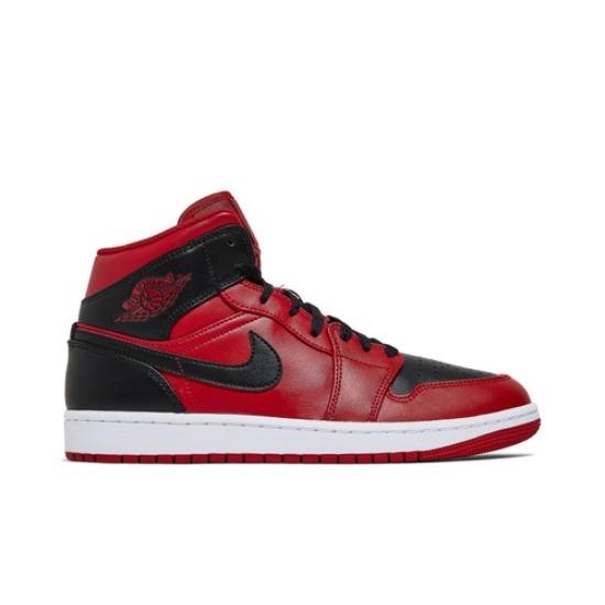 Air Jordan 1 Mid Reverse Bred Men's Retro Sneakers 554724-660