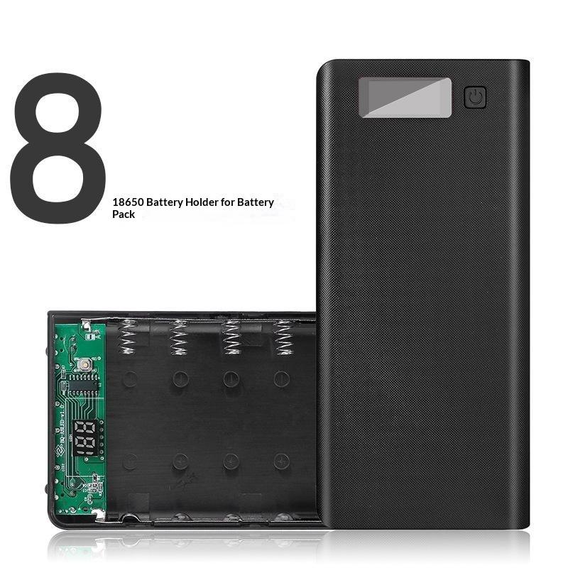 Compact DIY Power Bank Case Kit Battery Free LCD Display Dual USB Type C Port for Daily Commute Use