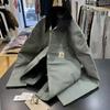 Giacca Unisex in Tela Retro con Collo Rialzato - Stile Americano Autunno/Inverno Revers Workwear