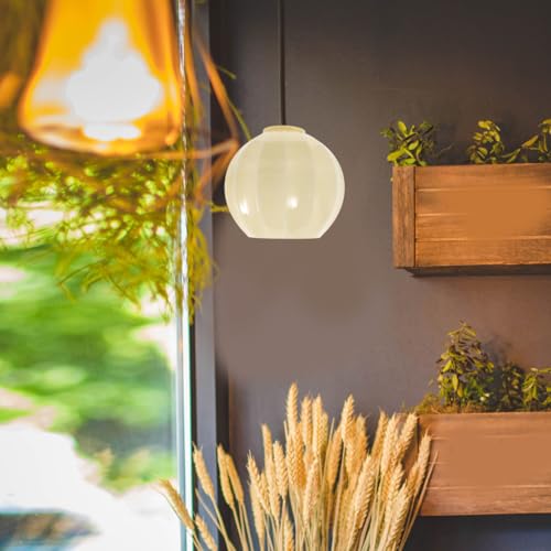 POPETPOP Retro Glas Lampenschirm, Ersatz für Pendelleuchtenschirm, Kerzenleuchter Schirm, Nur Pendelleuchtenschirm, Hängeleuchtenschirm, Beleuchtungskörper Kugel