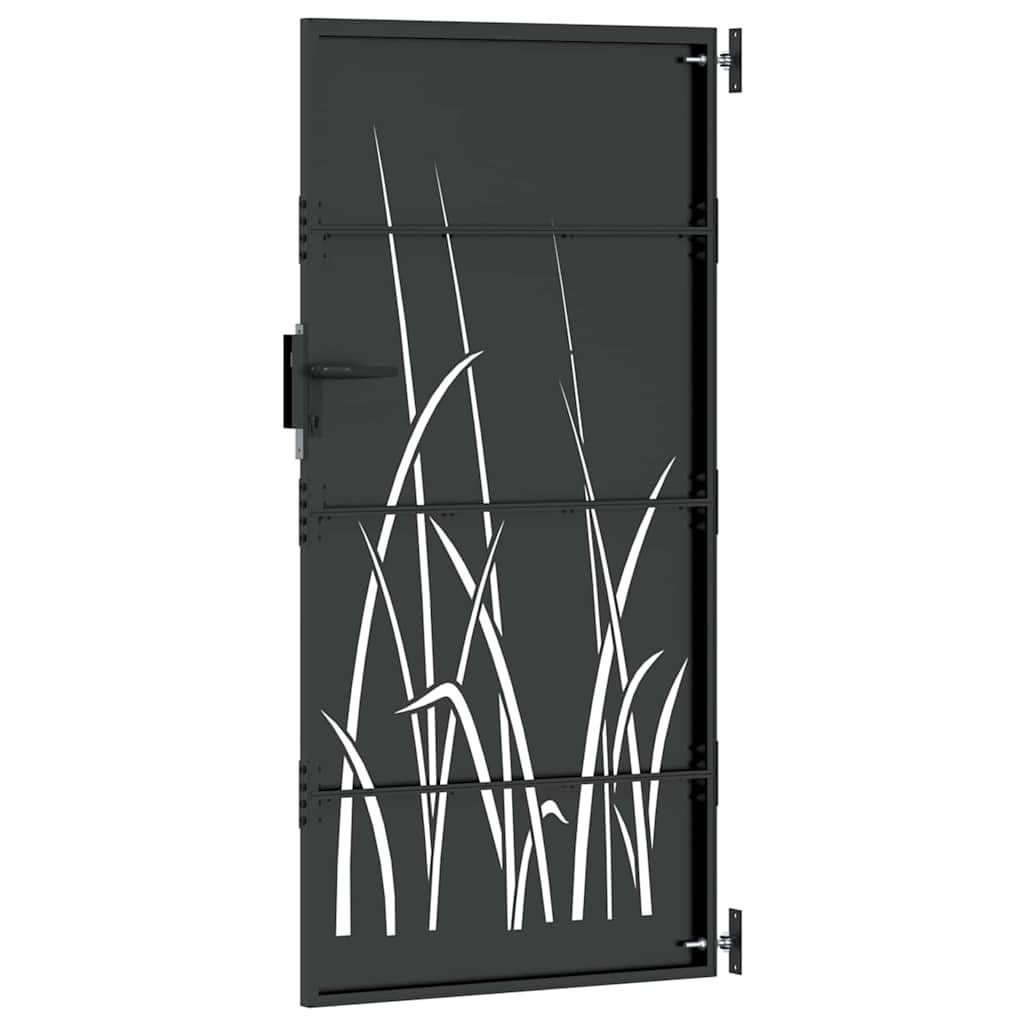 Garden Gate Black 85 X 200 Cm Powder Coated Steel