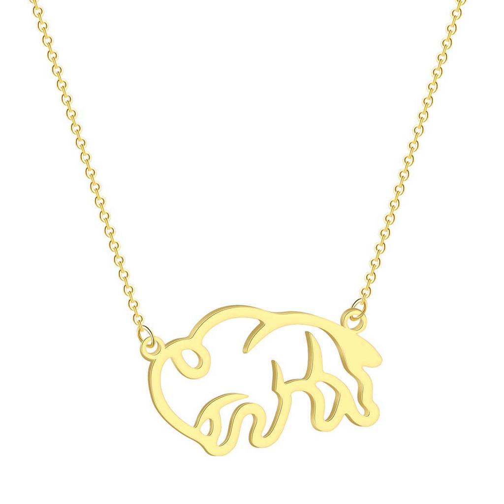 Kinitial Fashion Bison Buffalo Cow Bull Pendant Necklace For Women New Maxi Statement Necklaces Collier Charm Choker Jewelry