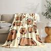 100% Polyester Flannel Throw Blanket, Contemporary Cartoon Capybara Design, Reversible All-Season Digital Print Non-Woven Fabric