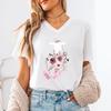 New Unisex T Shirt AZ Name Letter Print Short Sleeve Tee Letters ABCD Casual Tops Tees Floral Initial Unisexs VNeck TShirt
