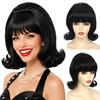 Womens Vintage Curly Cos Wig Medium Length Synthetic Hair Costume Parties