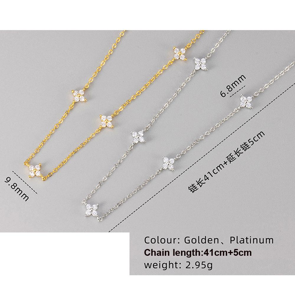Women 925 Sterling Silver Necklaces Waterproof 14K Gold Plated Cubic Zirconia Choker Necklace for Wedding Prom Brides Jewelry