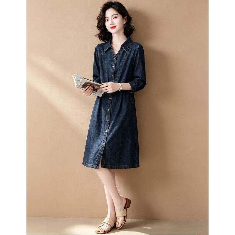 EST+II Women's Vintage Denim Shirt Dress