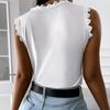 Women T-shirt Lace U Neck Summer Elegant Slim-fitting Pullover for Daily Wear