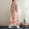 Short Sleeve Plus Size Cotton Vintage Floral New In Dresses for Women Casual Loose Long Summer Dress