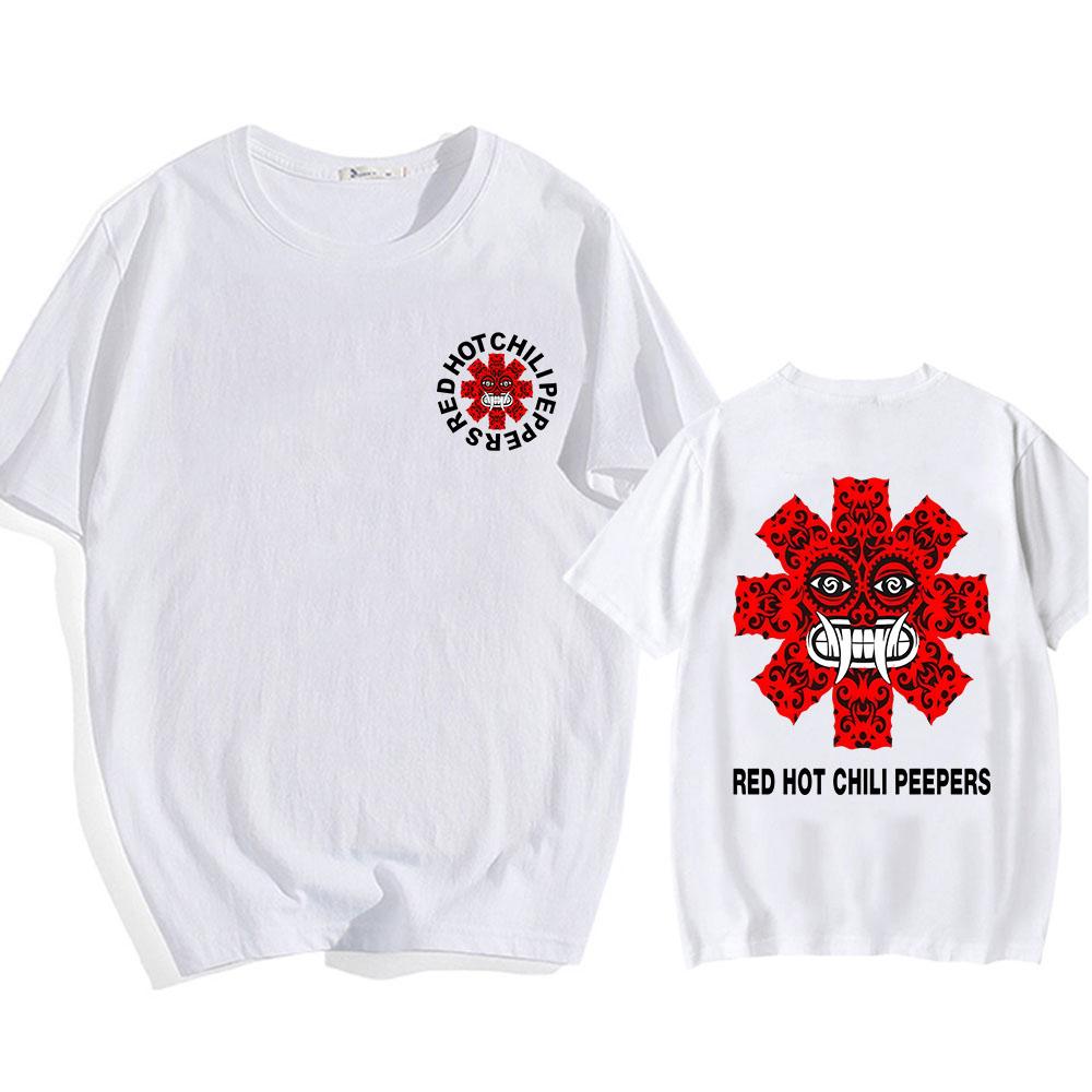 Red Hot Fire Squid Chili Peppers T-shirts Streetwear Hip Hop Summer Cotton Tee-shirt Casual Rock Graphic Printing Tshirts