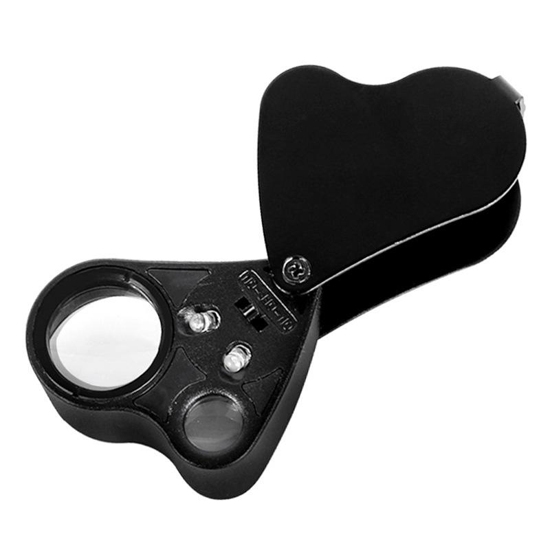 30X 60X Foldable Illuminated Loupe Magnifier For Jewelry Gems Coins Stamps With Bright Led Light Portable Jewelry Magnifier