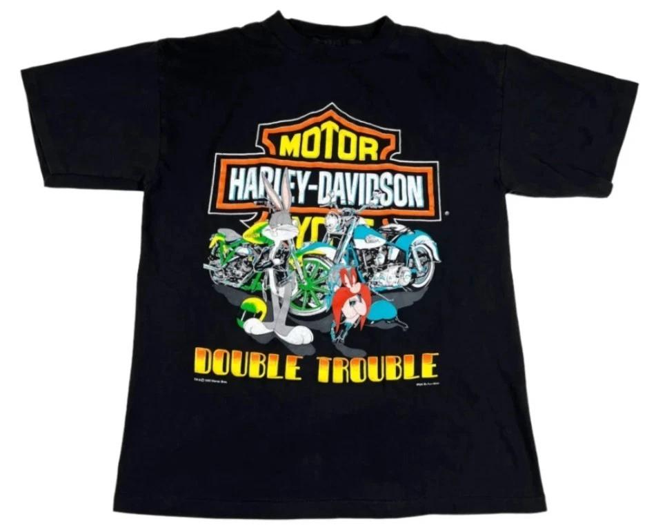 Vintage 1993 Harley Davidson Looney Tunes T-Shirt Gift For Fans XL