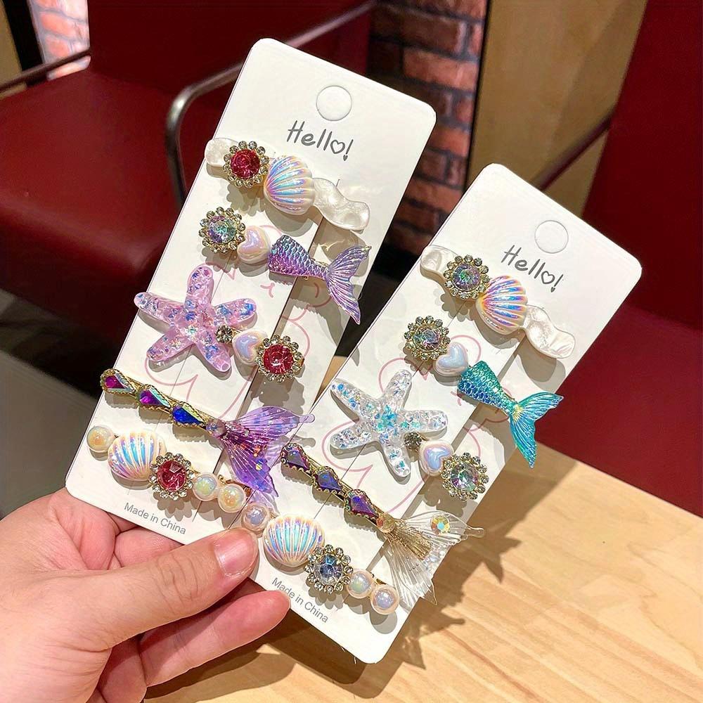 Kids Headwear Ocean Mermaid Princess Hairpin Shell Hair Accessory Side Beak Clip Headpiece Baby Hair Accessories
