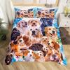 Katzen- und Hunde-Bettbezug-Set Mops Bettwäsche-Set Kawaii Welpe Tier Bettdeckenbezug Valentinstag Liebesherz Hochzeit Steppdeckenbezug