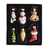9 Pcs Christmas Ornaments Mini Resin Bear Tree Snowman Santa Xmas Tree Hanging Decoration for Winter Home Party Decor