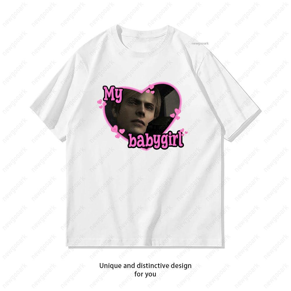 I Love My Fictional Boyfriend Leon Kennedy TShirt Women Unisex Casual Cotton Graphic T Shirts Girlfriend Gift Shortsleev Vintage