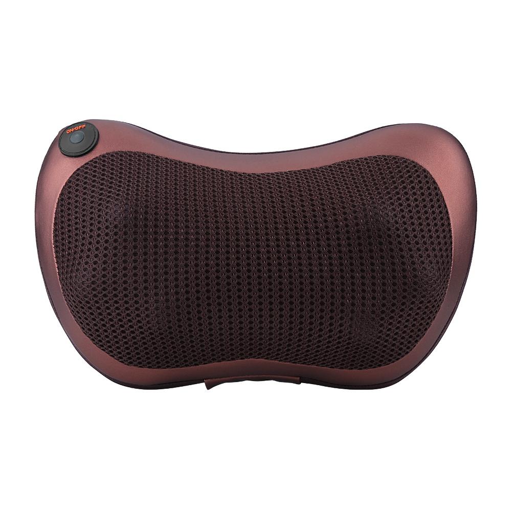 8 Kneading Rollers Heating Neck Shoulder Back Massage Pillow Cushion Brown European Standard