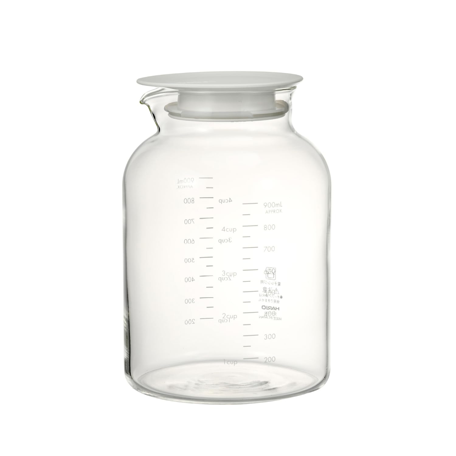 HARIO SLOWRA 1000mL Glass Fruit Perfect for and Homemade Food Made in Japan Heat-Resistant Pot, Vinegar, Pickles, Storage, White, (SFP-1000-W) белый