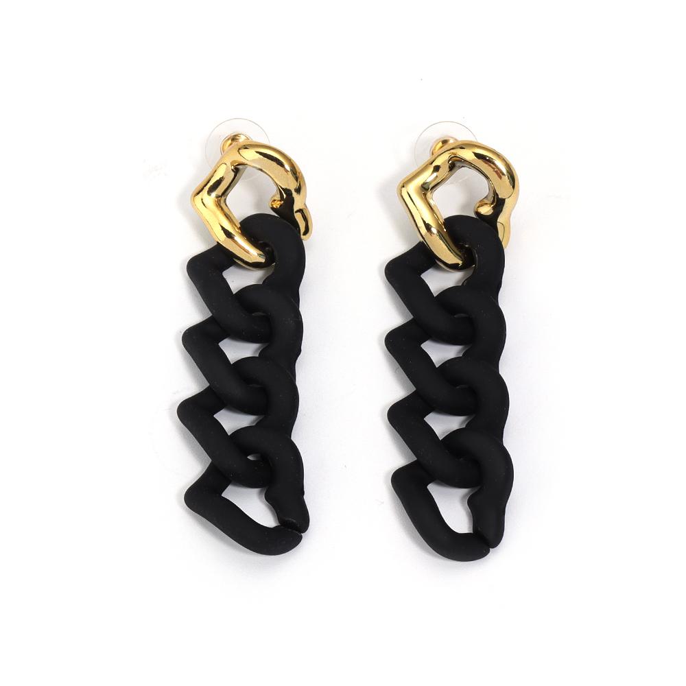 A Pair 18×67mm Acrylic Earrings Matte Colorful Heart shaped Chain Pendant For Women's Charm Earrings Gift Diy Jewelry Making