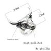 BAECYT Titanium Steel Animal Men Ring Vintage Style Punk Rings Cattle Head Stainless Steel Rings For Man Gift Dropshippins