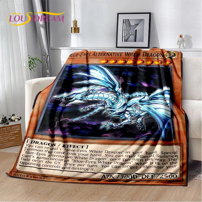 3D Monster Gold Card Cartoon Yu-Gi-Oh Anime Dack Magician Game Soft Flannel Blanket for Bed Bedroom Sofa Picnic,Outdoors Leisure