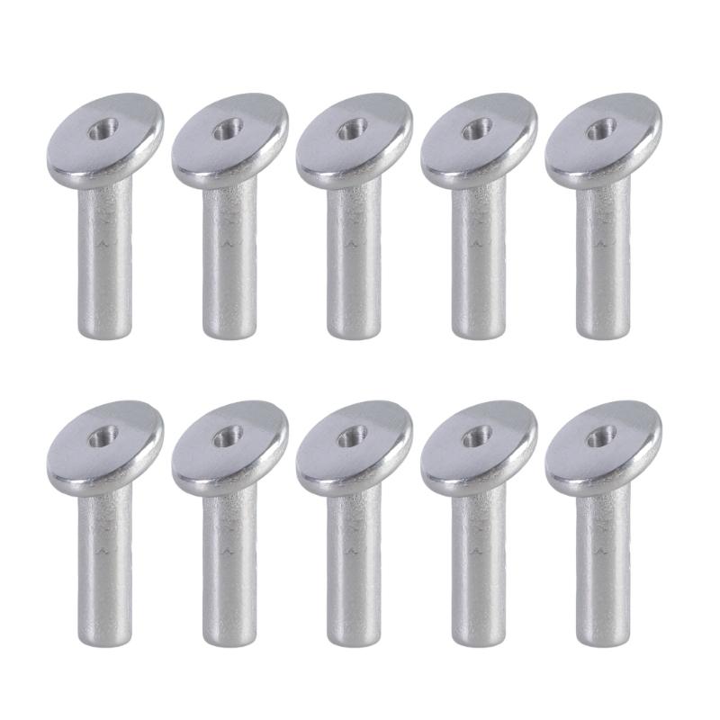 10pcs Sturdy Stainless Steel Materials Angled Sleeves for Wire Rope Railing and Wood Post Support Household Use