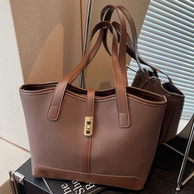 Casual Retro Bag, Women's Large-capacity Commuter Single-shoulder Bag, Color-matched Stylish Underarm Tote Bag